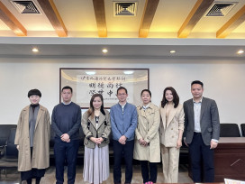 Photo of Mainland Affairs Office with representatives of GDUFS (from left to right): Ms Wang Lisha of GDUFS, Mr Chow Kwan Hang, Manager of Mainland Affairs Office, HKU SPACE, Dr Joey Lam, Hea