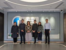 Group photo with the representatives of Guangdong Academic Credit Bank (from left to right): Ms He Liping, Head of Certification Department of Guangdong Academic Credit Bank, Mr Jacky Chow, M