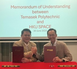 學院院長李經文教授及淡馬錫理工學院副校長Aw Tuan Kee先生代表簽署
