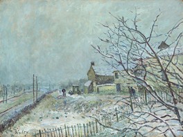 Alfred Sisley, First Snow at Veneux-Nadon, 1878. Courtesy National Gallery of Art, Washington.