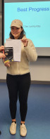 Congratulations to Rita, who has won the Best Progress Award in our Certificate in French (Introductory)! Félicitations! 